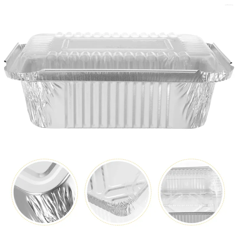 Sortez des conteneurs 20 pcs Boîte d'emballage Petite casserole en aluminium Foil à utiliser à usage unique pour les plateaux à cuisson des boîtes de cuisson