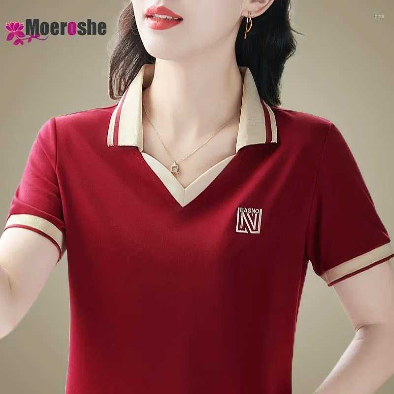 Frauen Polos Sommer Polo-Hemd Kurzarm T-Shirt Kleidung jugendliche Frau Kleidung Fashion Pullovers Tops Baumwoll-T-Shadies Ladies