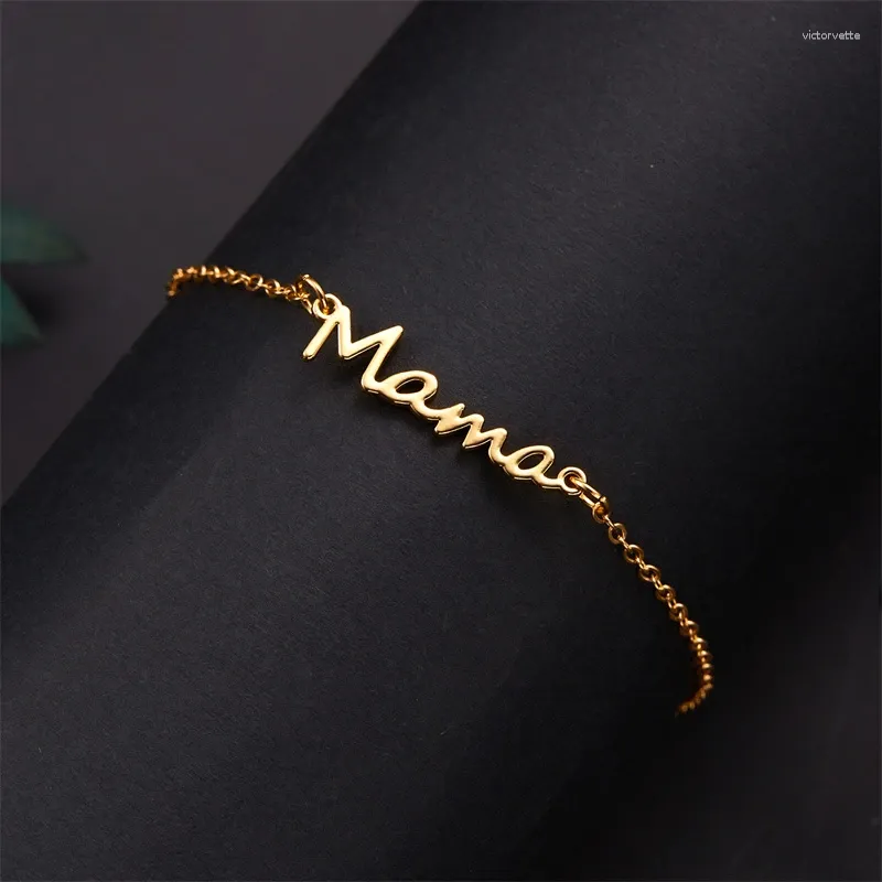Bedelarmbanden Engelse brief mama armband voor vrouwen eenvoudige dubbele laag kralen ketting mode sieraden moederdag cadeau