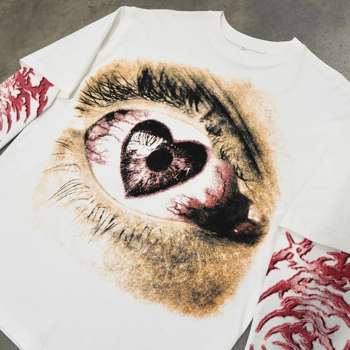 Wholesale Autumn SINISTER Double Layer Cotton Tee Gothic Y2K