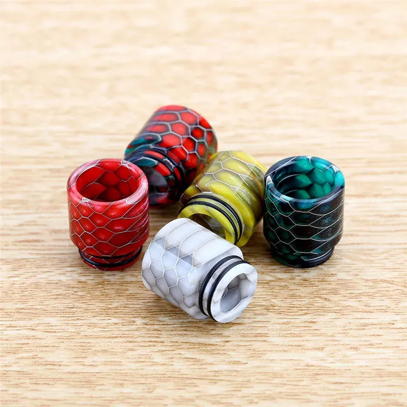 Snakeskin 810 Drip Tips Snake Wide Bore Cigarette Holder TFV8 TFV12 Mouthpiece For 810 Thread TFV 8 12 Big Baby Sub Ohm Smoke Tank Atomizers