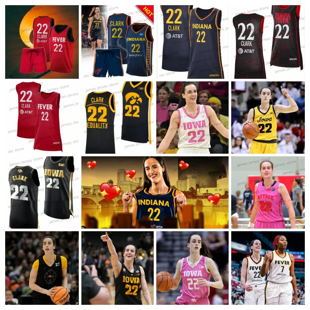 2024 custom Men Kids Women 22 Caitlin Clark Basketball Indiana Fever Jerseys 2024 Iowa Hawkeyes Final Four new style
