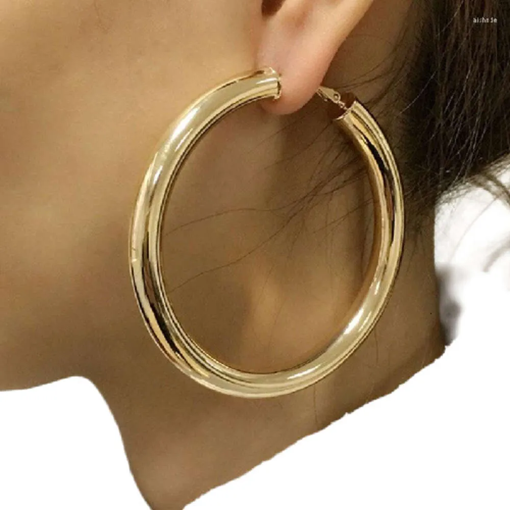 ZKGYUS 2 Paia Orecchini a Cerchio Huggie per Donna Chunky Hoop Earrings Orecchini Senza Nichel Anallergici Donna(Oro, Argento