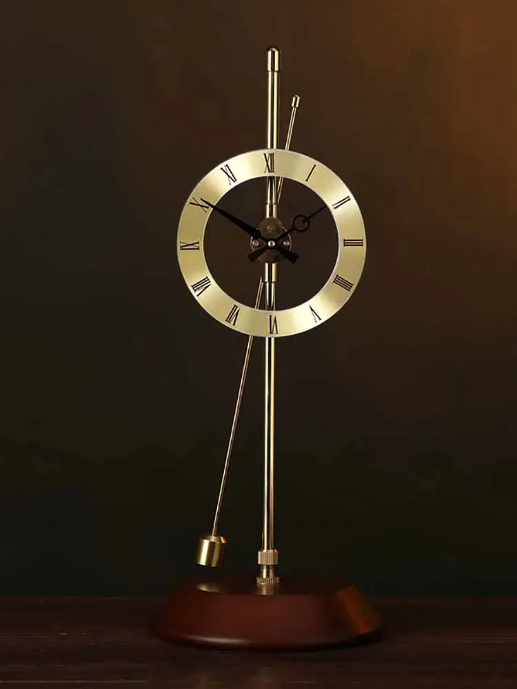 Klokken Desktop Aerodynamic Clock, Invisible Home Decor, Desk Pendulum Clock, massief hout, stille klok, decoratieklok