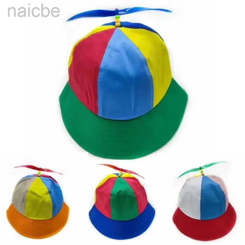 Kapaklar Şapkalar Yetişkin Çocuklar Yaz Helikopter Pervanesi Kova Şapka Kapağı Renkli Patchwork Dragonfly Boncuklu Cosplay Partisi Ayarlanabilir Snapbackhat D240425