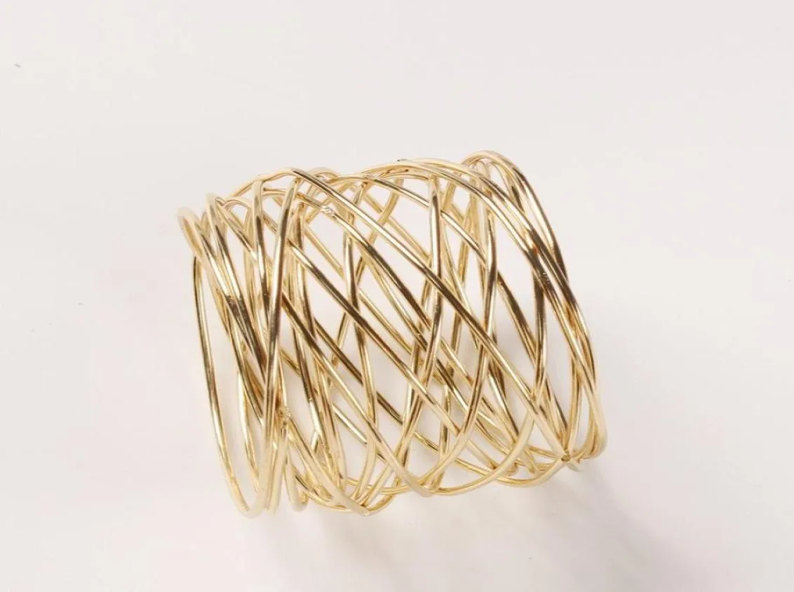 Medium Plated Gold Wire Napkin Ring Simple Winding Napkin Ring9564730