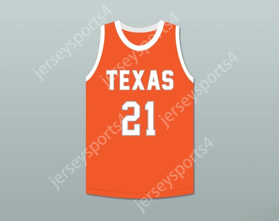 Anpassat namn Mens Youth/Kids Alex Caruso 21 Texas D1 Ambassadors AAU Orange Basketball Jersey 2 Stitched S-6XL