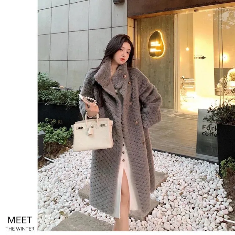 Women's Fur 2024 Winter Cloud Lamb Hair Particle Sheep Cut Fleece Coat For Mid Length Leather And Integrated