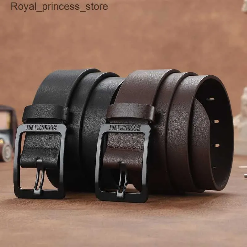 Belts Wearing mens fashion with jeans and young students Korean version of mens fashion new style Q240425