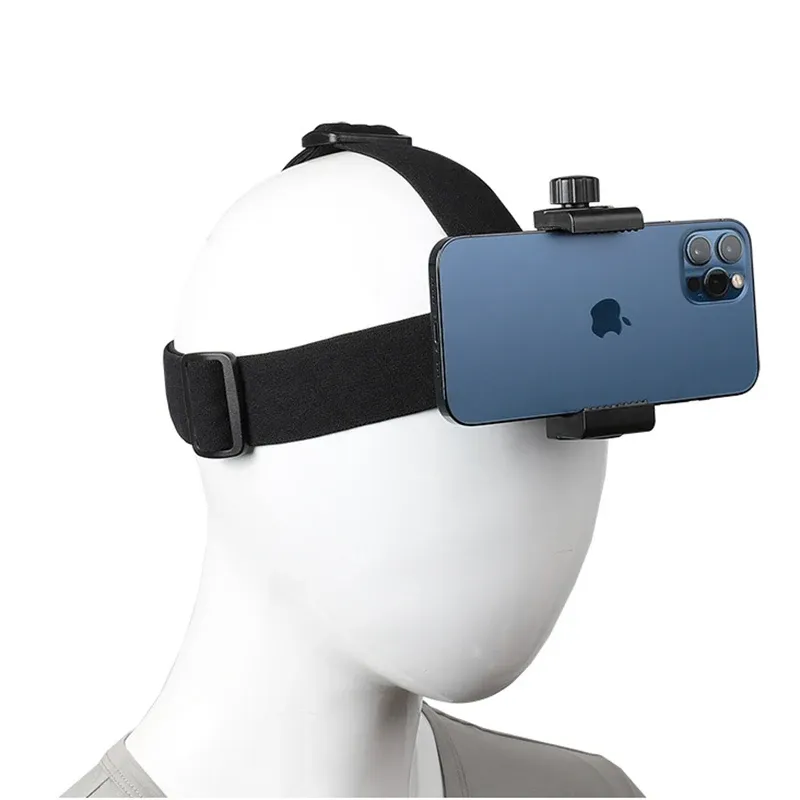 Stands Head Strap Mount Cell Phone With Mobile Phone Clip Holder for Iphone Xiaomi Huawei Samsung for POV and Vlog