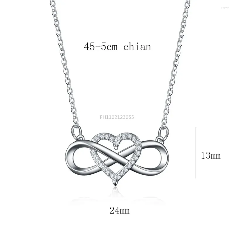 Pendant Necklaces Romantic Fashion Silver Gold Color Infinity Forever Love Necklace Lucky Heart For Women Gift Jewelry