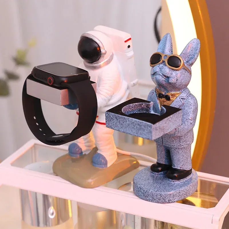 Fälle kreativer Astronaut -Puppe Desktop Wireless Uhr Ladestand für Apple Watch 8 7 6 5 4 Uhr Ladebasis -Lagerregal Support