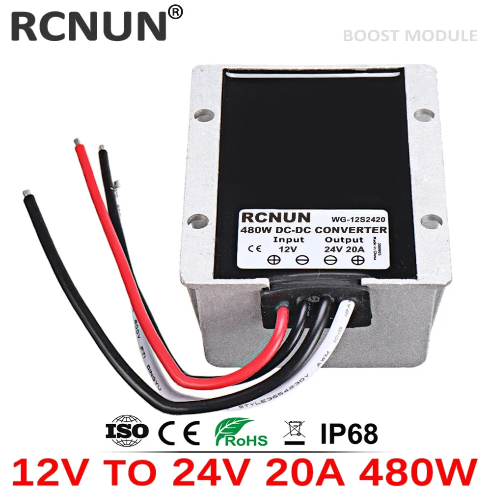 Chargers Rcnun 12v to 24v 19v 1a 3a 5a 10a 12a 15a 20a Stepup Boost Dc Dc Converter 12 Volt to 19 Volt Car Laptop Power Supply Charger