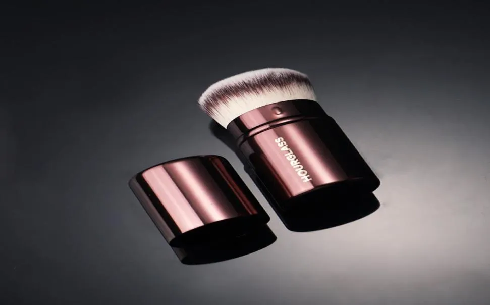 Infällbar kabuki makeup borste tät syntetiskt hår kort reseriserat fundamentpulver konturskönhet kosmetikverktyg2777260