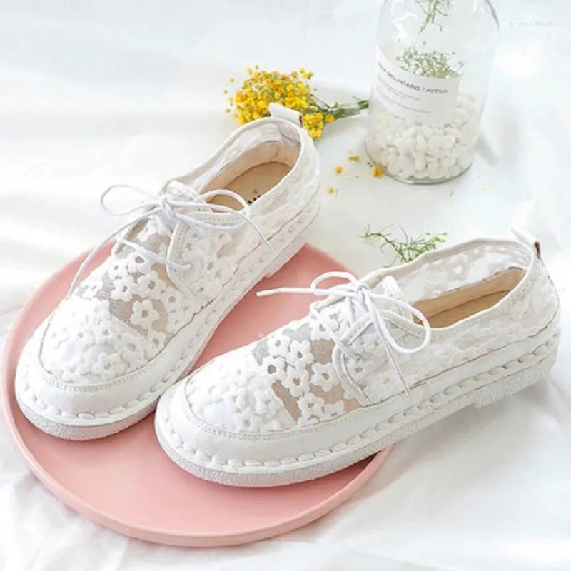 Casual Shoes Single Women's Spring And Summer Style Forest Retro Lace-up Lace Flat Handmade Comfortable Soft Sole Shoe