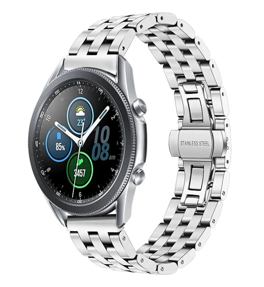 Bracelet de sangle en acier inoxydable pour Samsung Galaxy Watch 3 45mm 41 mm Metal Watch Band1508750