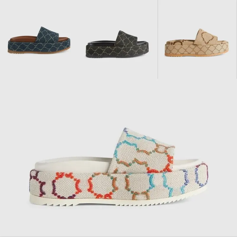 Scarpe da design sandalo retrò cursori per pancola slittatore per donne sandali spiaggia tela multicolour in pelliccia piatta fondo femmina di alta qualità sh04 h4