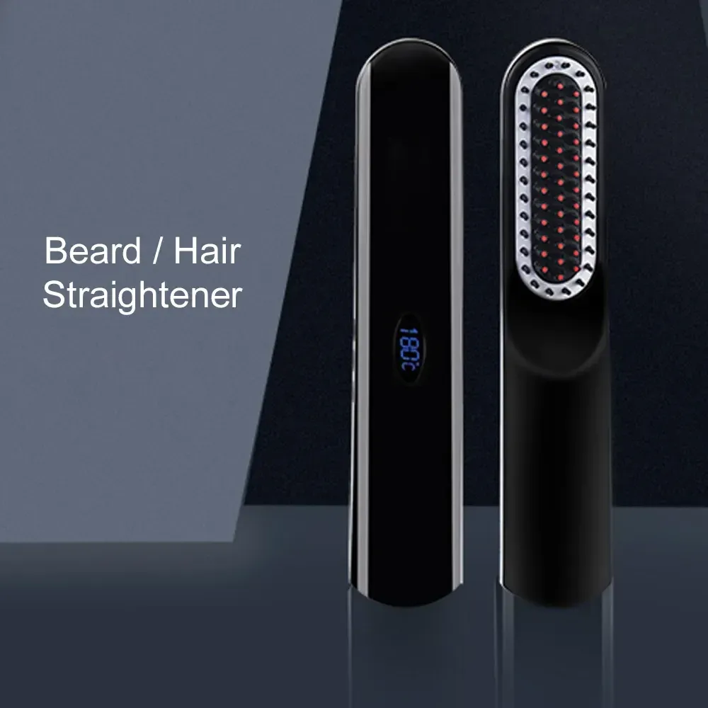 Brosses de cheveux sans fil litre à listing de peignes à listing lisseur brosse de cheveux portables coiffure coiffure outils de style USB charge brosse à air chaud