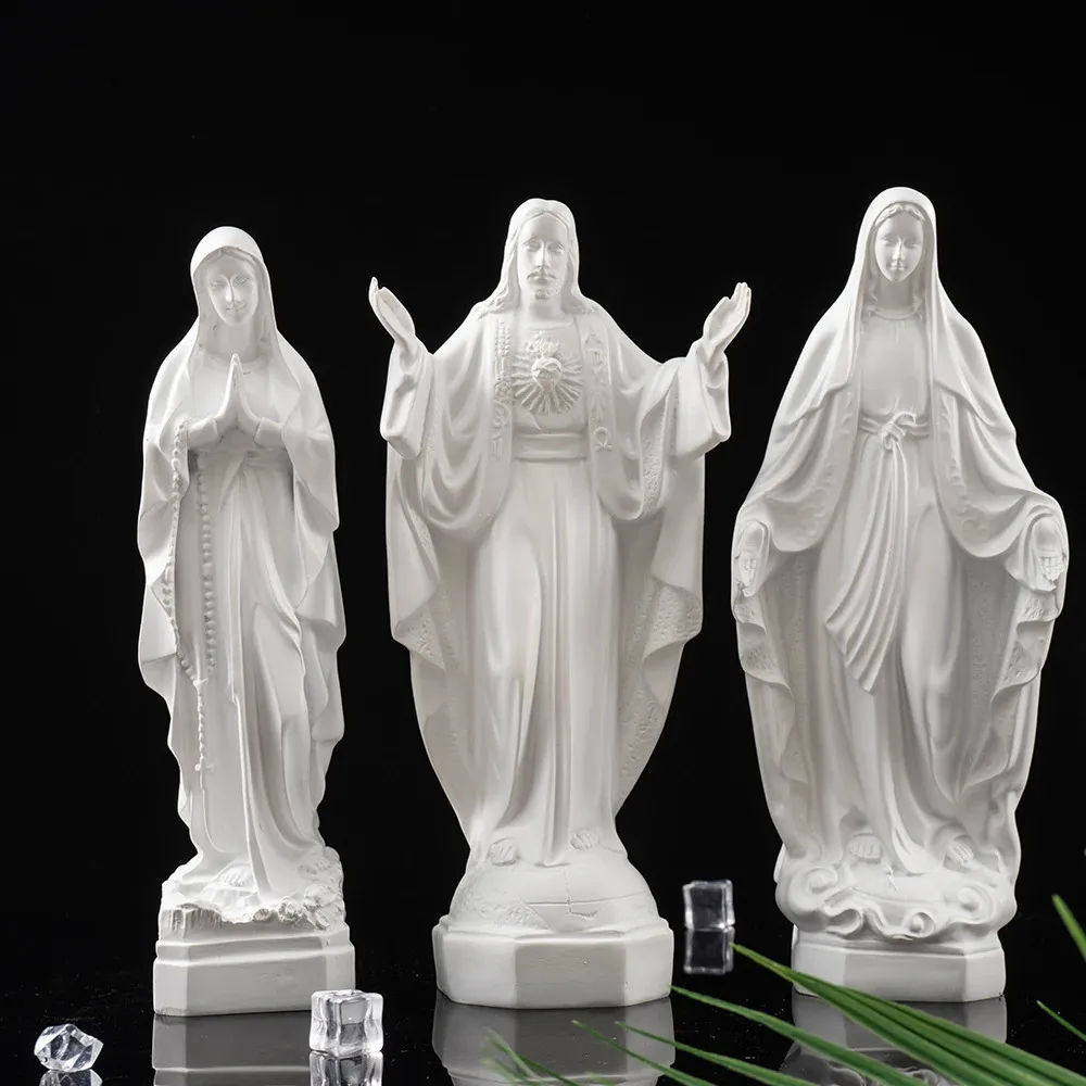 Northeuins Virgin Mary Statue Mother God Figurines for Interior Our Lady of Guadalupe Religious Home Decoration Sculpture Object 240416