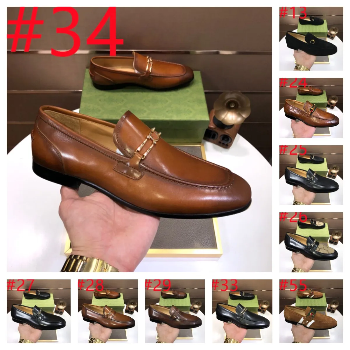 ItalianLuxury Italian Handmade Men's Oxford Shoes Real Calf Leather Black Brown Classic Brogue Business Wedding Designer Dress Shoes for Men Size 38-46