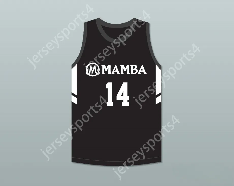 Nom nay personnalisé Mens Youth / Kids Payton Chester 14 Mamba Ballers Black Basketball Jersey version 3 cousue S-6XL