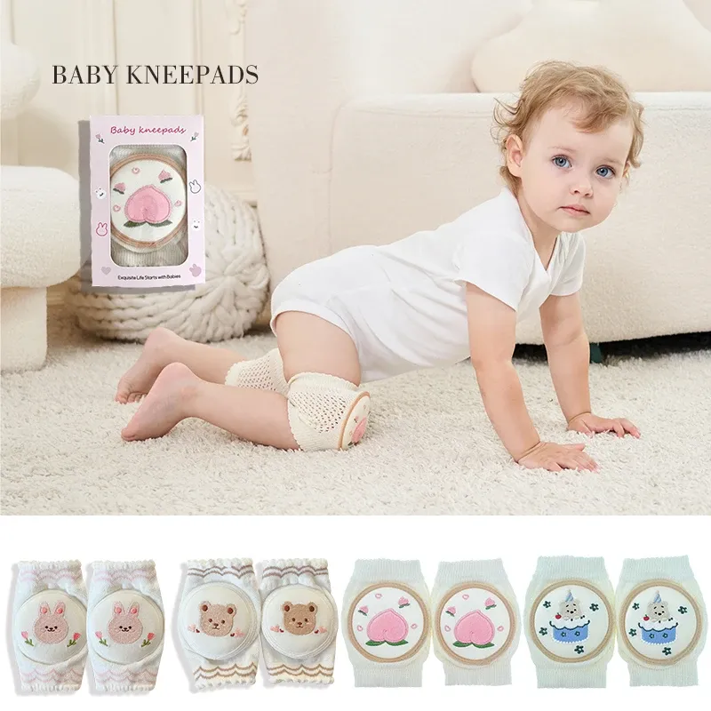 Warmers Baby Knie Pads Sokken Set Solid Color Anti Slip Socks Kniepads Kid kruipen Veiligheid vloer Socks Knie Protector voor meisjesjongen