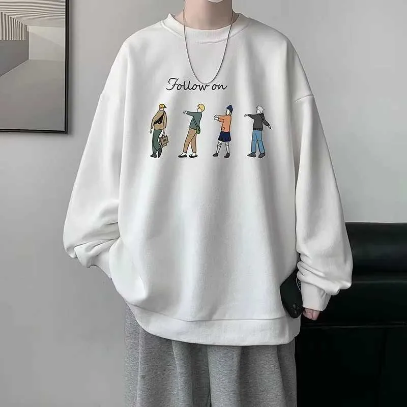 Erkek Hoodies Sweatshirts Sonbahar Mektubu Takip Edin Erkekler İçin Grafik Baskı Tişörtü