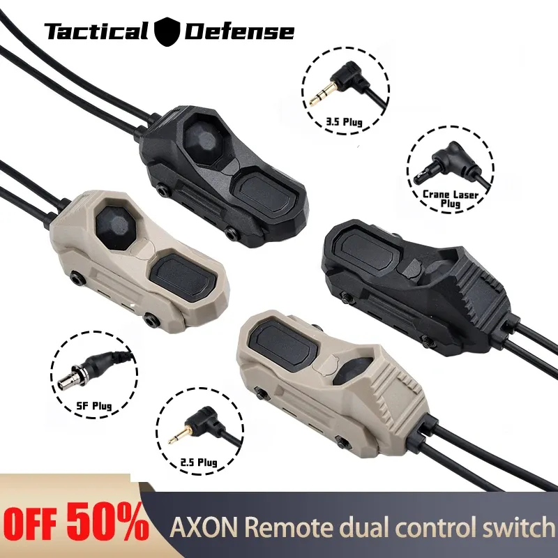 Lights WadSN Airsoft Axon Tactical Dual Function Pressure Remote Switch Tail SF/2.5/3.5/Crane Plug SureFir M300 M600 Scout Light Switch