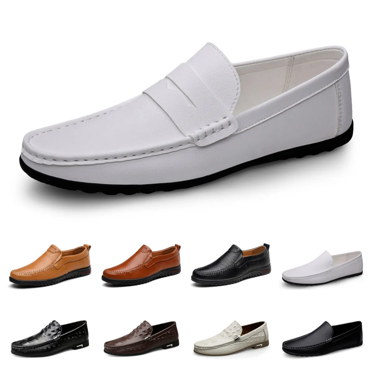 Gai Designer Men Casual Shoes Business Shoes Shoes Simple British Style Brown Brown Blanc White Men Chaussures Eur 39-46