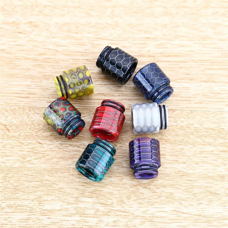 Snakeskin 810 Drip Tips Snake Wide Bore Cigarette Holder TFV8 TFV12 Mouthpiece For 810 Thread TFV 8 12 Big Baby Sub Ohm Smoke Tank Atomizers