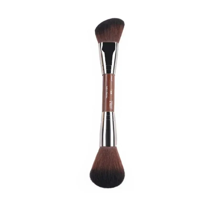 Dubbel beëindigde beeldhouwen make -up borstel 158 schuine contour poeder blush borstel schoonheid cosmetica blendergereedschap hoogwaardige zz