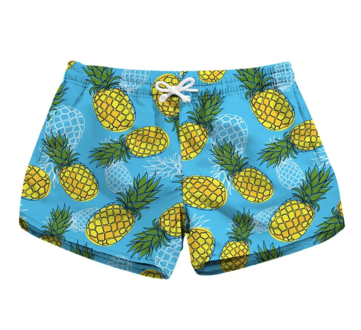 S To XL Elastic Women Summer Sports Shorts 5 Paerns Pineapple Print Workout Girls Beach Shorts Blue White Black Colors2460200