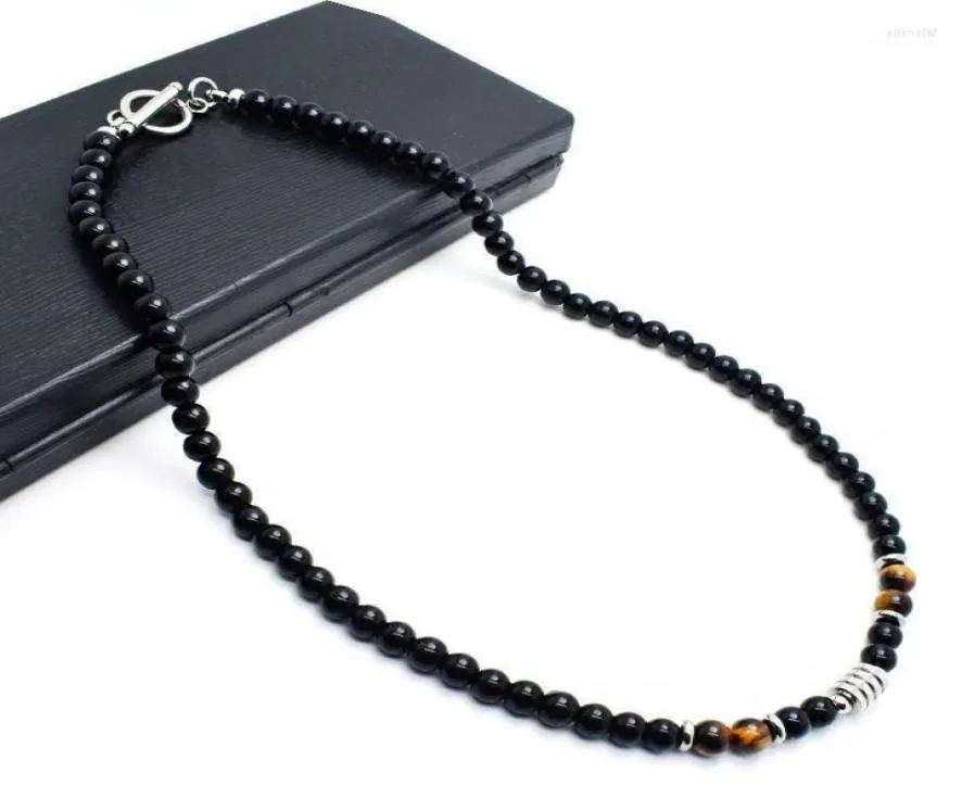 CHOKERS CHE SCHEDE CHOKER MATURA PERCHI NATURALE CACCOLA OBSIDIAN CACCOLA IN ACCIAIO INCOPIA OT STRASSI PER UN GIETTOLI DI UOMINO HOMME ELLE226535348