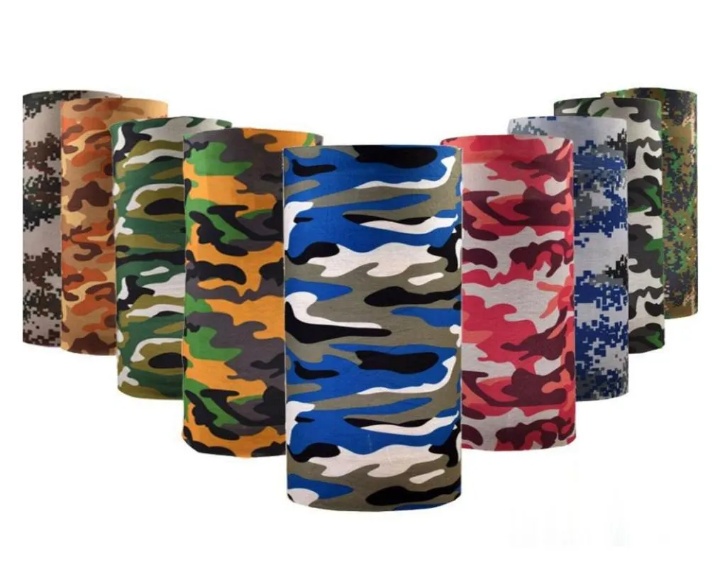 Cadılar Bayramı Yarım Yüz Camo Bandanas Sihirli Dikişsiz Bandana Head Band Açık Hava Spor Binicilik Koruyucu Maskeler Tüp Boyun Yüz Headscarve6947261