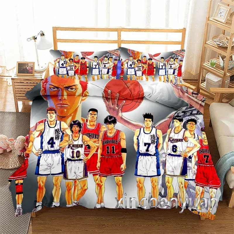 Sets Cartoon Slam Dunk 3D Gedrukte dekbedovertrek Set Twin Full Queen King Size Bedding Set Bed Linens Beddengoed voor boetebladen voor jonge K96