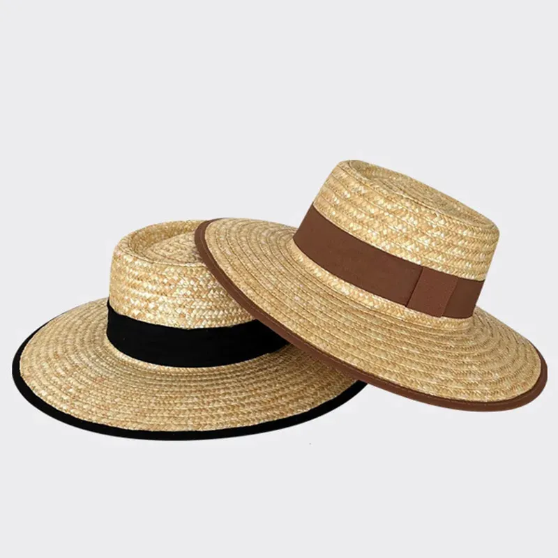 Kvinnor Mens Wide Brim Straw Panama Hat Fedora Summer Beach Sun Upf For Women 240423