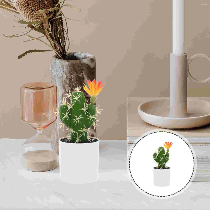 Decoratieve bloemen Simulatie Cactus Succulente Planters Pot Model Levenseegelachtige mini -decor Potting Decoratie Plastic nep bonsai