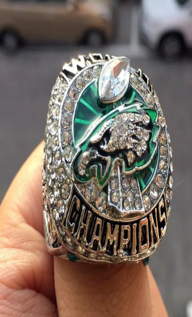 Philadelphia 2018 Eagle S American Football Team Champions Championship Ring with trälåda Sport Souvenir Fan Men Gift Whole6607122