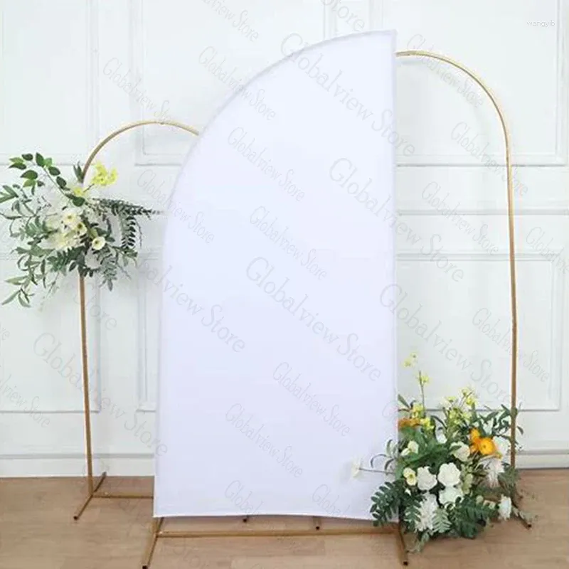 Party Decoration 2 Sides Half Arch Shaped Spandex Bakgrund Cover Cream Beige Pink Bakgrund bröllop baby shower