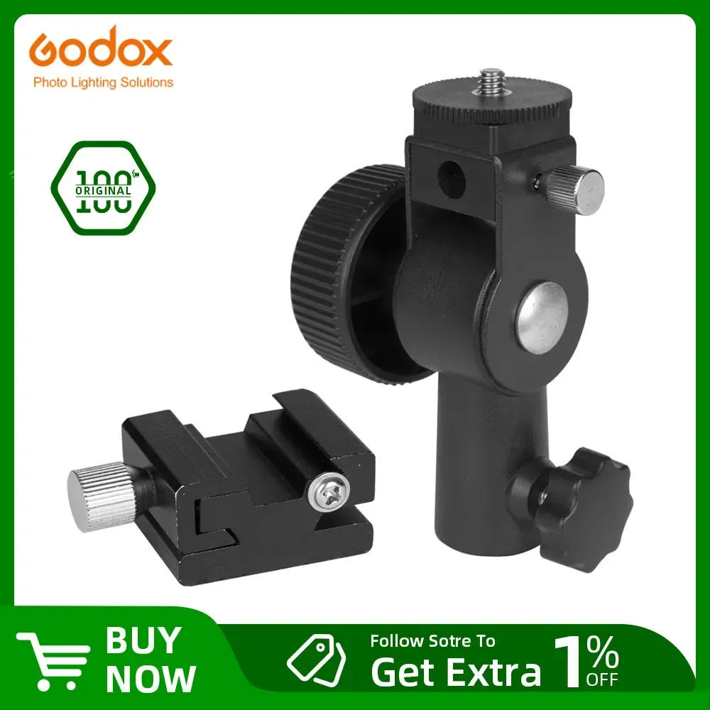 Aksesuarlar Godox Typed Camera Flash Speedlite Monte Montaj Kamera DSLR için Şemsiye Reflektör Tutucu ile Döner Işık Stand Braketi