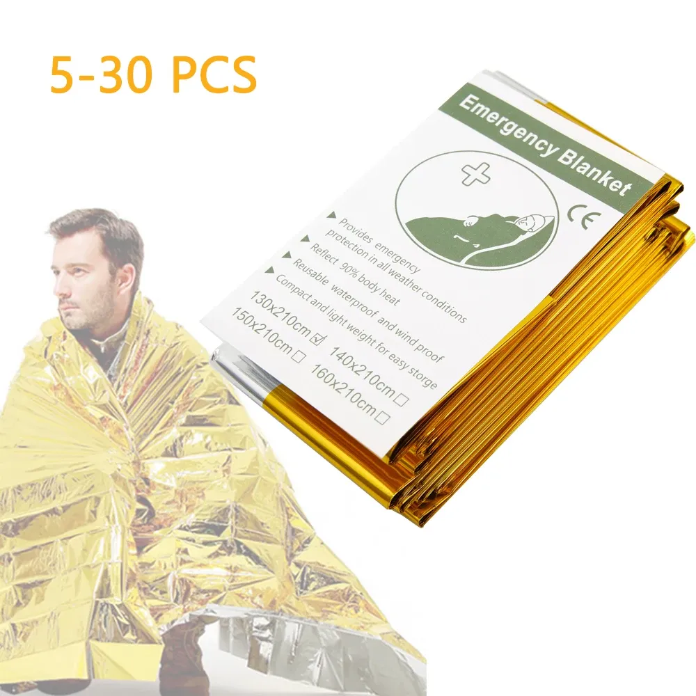 Survival 530Pc Outdoor Emergency Survival Thermal Blankets Waterproof First Aid Rescue Curtain Foil Thermal Military Blanket 130X210cm