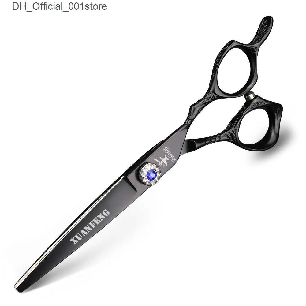 Hair Scissors XUAN FENG Silver Hair Clipper 6 Inch Hair Scissors Japan 440C Steel Thinning and Cutting Scissors Set Hair Shear Barber Tools4751606 Q240425