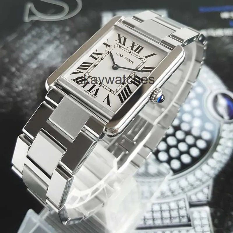 Cadran fonctionnant les montres automatiques Carter Achetez-la maintenant nouveau réservoir carré moyen de quartz de mouvement WEMPRE WEMPS W5200014