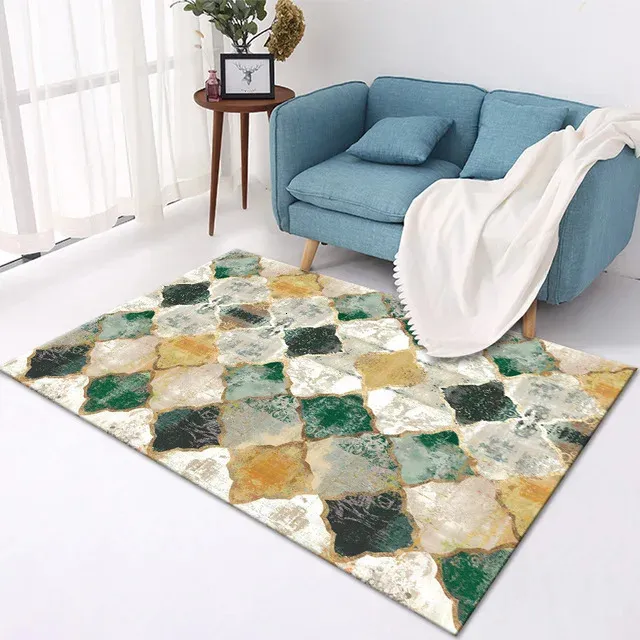 Ruldgee Retro American Rugs Geometry Moroccan National Style Alfombraベッドルームドアマットリビングルームカーペット240418