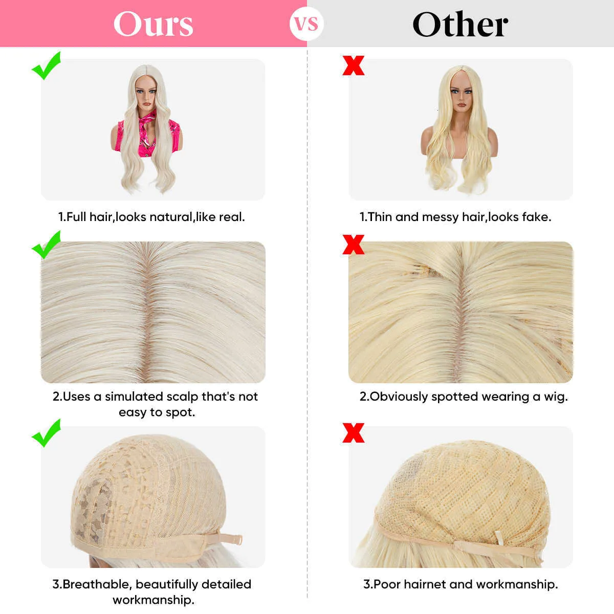 Hair New Long Womens Fiber Center Curly Split Chemical Grand Cosplay Wave Barbie Barbie Bandband Wig