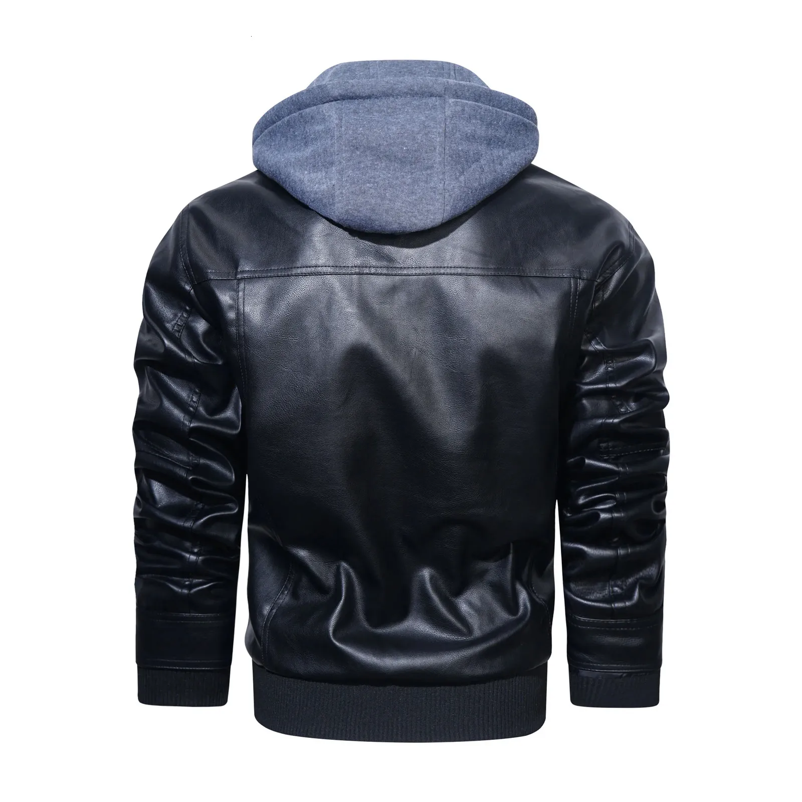 Waterproof PU Leather Jacket Men's Faux Leather Motorcycle Jacket