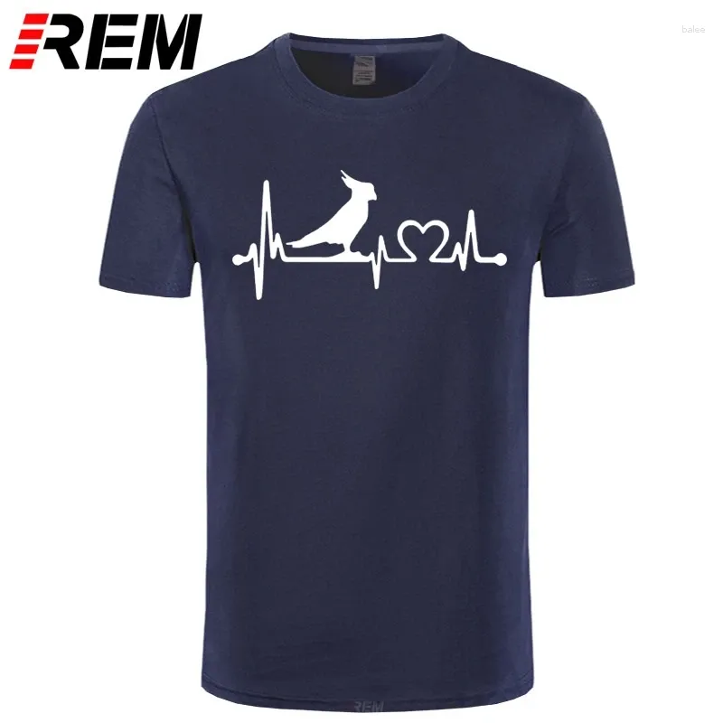 Heren t shirts merk mannen afdrukken papegaai kaketoo vogel hartslag levenslijn korte mouw jongen casual homme tops tees plus size