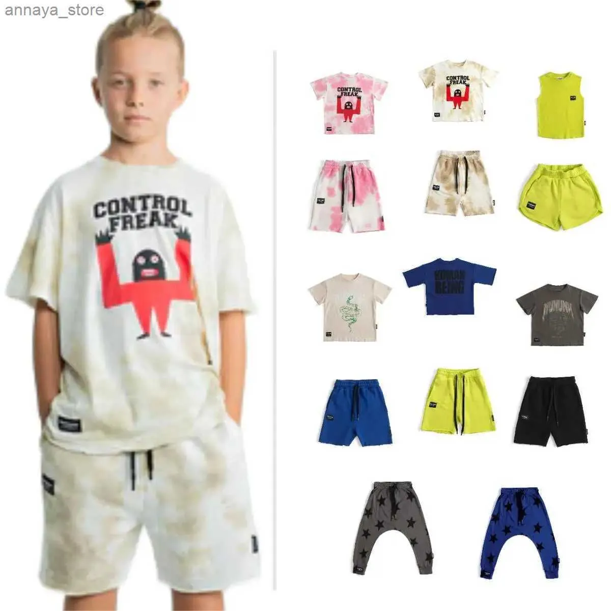 T-shirts barn sommar barns korta ärm shortsl2404