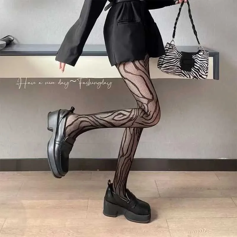 Seksowne skarpetki koreański styl seksowne nowe kobiecie wzorzyste rajstopy fishnet szczupłe nogi długie skarpetki panie przezroczyste pończochy ciała