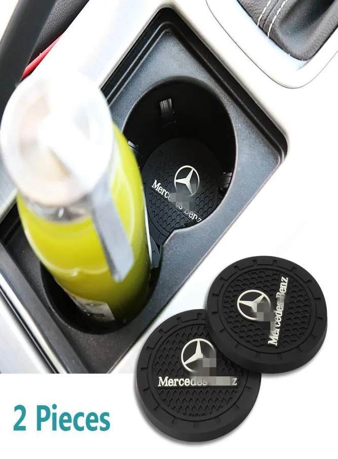 2 pc's 2,75 inch auto interieur accessoires anti slip cup-matten voor Mercedes-s Serie, E Serie, C Serie, W Series, A Series, enz. Alle modellen9398092